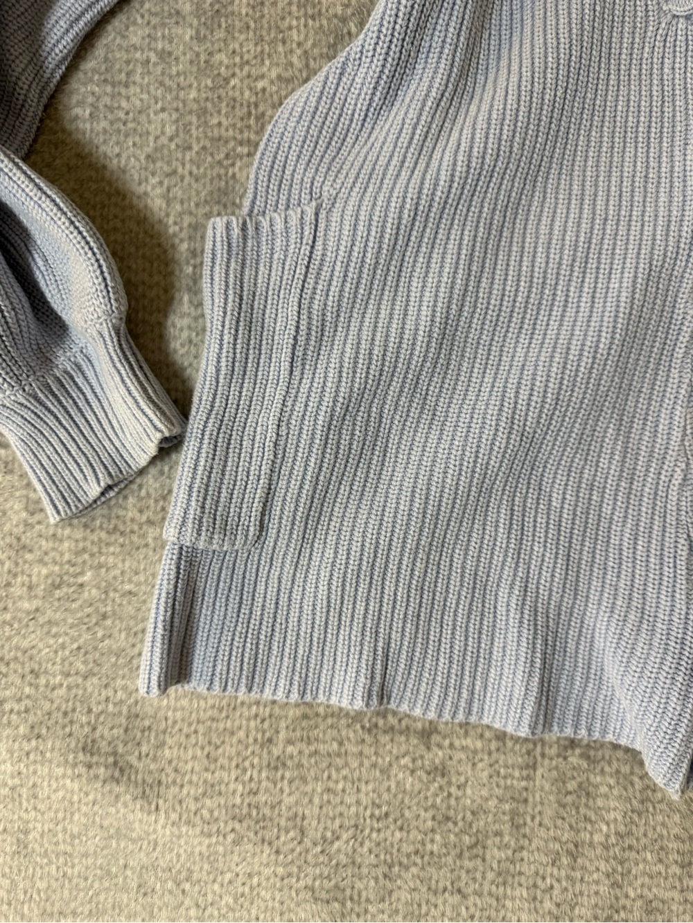 Blue Blush Light Blue Ribbed Polo Knit Sweater - Picture 2 of 4